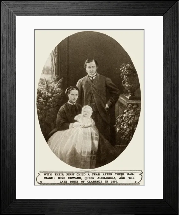 Framed Print : Prince and Princess of Wales, with their first child Framed Print : Prince and Princess of Wales, with their first child