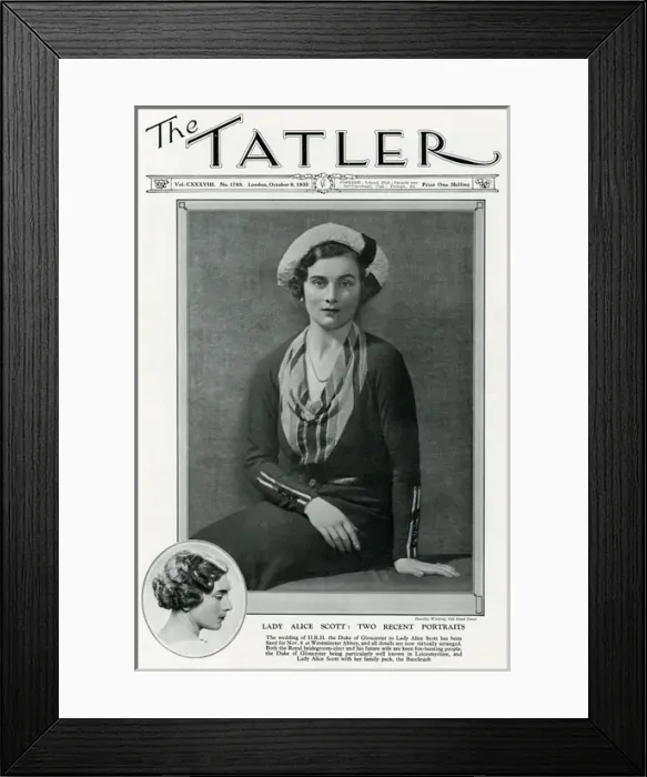 Framed Print : Lady Alice Montagu-Douglas-Scott, Royal wedding 1935
