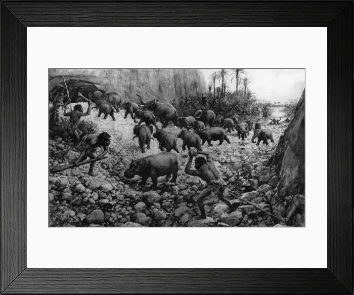Framed Print : Prehistoric Europe and Africa united by a land-bridge Framed Print : Prehistoric Europe and Africa united by a land-bridge