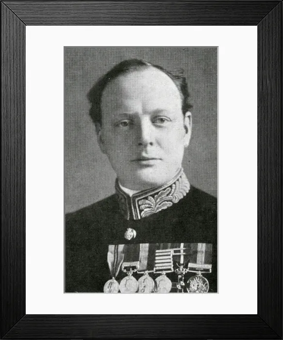 Framed Print : Winston Churchill in 1924 (Military uniform and medals) Framed Print : Winston Churchill in 1924 (Military uniform and medals)