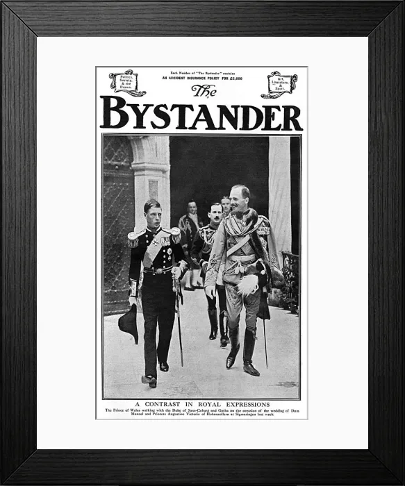 Framed Print : Bystander cover - Prince of Wales at King Manuel wedding