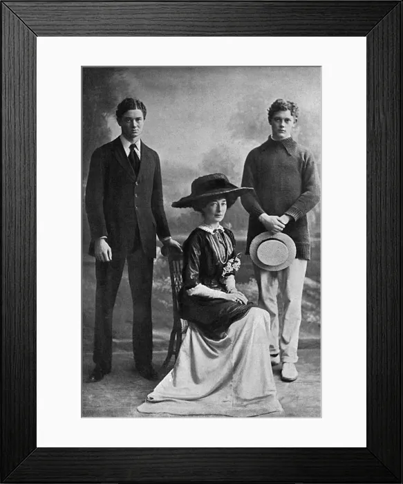 Framed Print : Lady Desborough with her sons, Julian and Billy