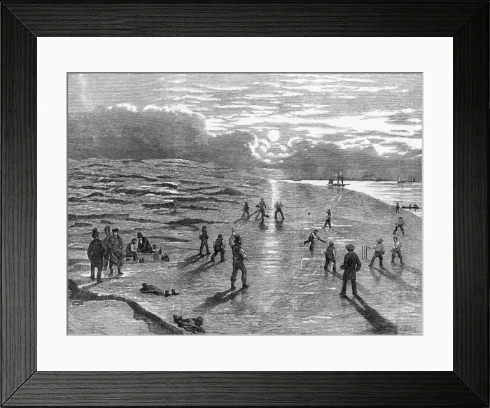 Framed Print : A cricket match upon the Goodwin Sands, Kent Framed Print : A cricket match upon the Goodwin Sands, Kent