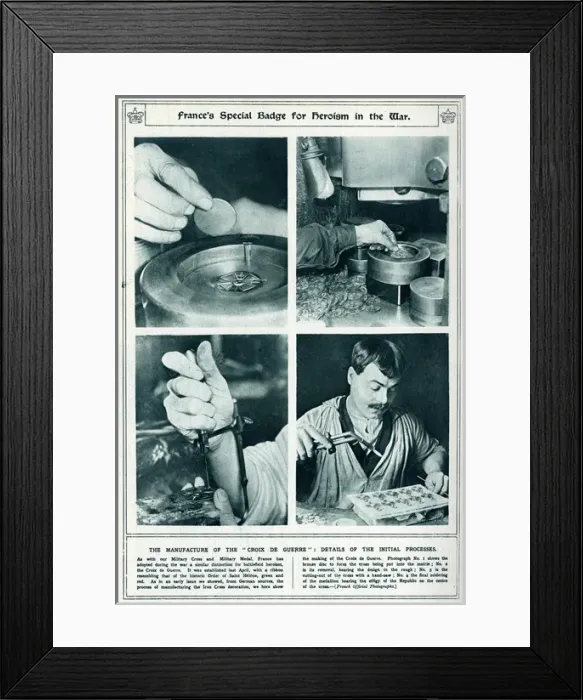 Framed Print : Manufacture of the Croix de Guerre Framed Print : Manufacture of the Croix de Guerre