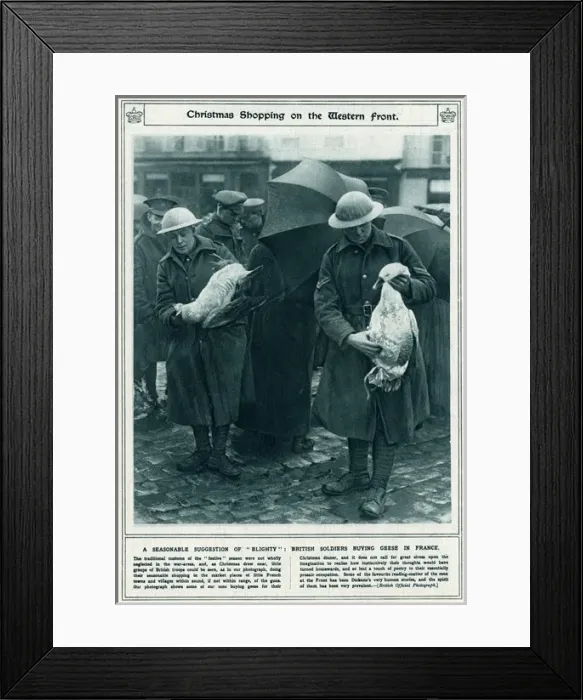 Framed Print : Christmas shopping on the Western Front 1916 Framed Print : Christmas shopping on the Western Front 1916