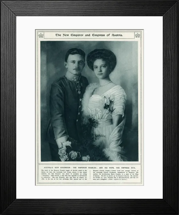 Framed Print : Emperor Charles I of Austria with Princess Zita Framed Print : Emperor Charles I of Austria with Princess Zita