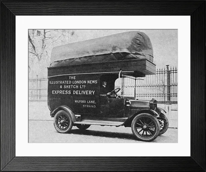 Framed Print : Coal-gas powered delivery van of the Illustrated London News Framed Print : Coal-gas powered delivery van of the Illustrated London News