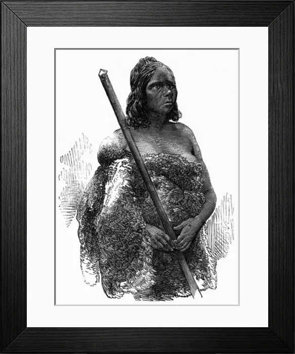 Framed Print : Lubra, an Australian aborigine woman, 1850 Framed Print : Lubra, an Australian aborigine woman, 1850