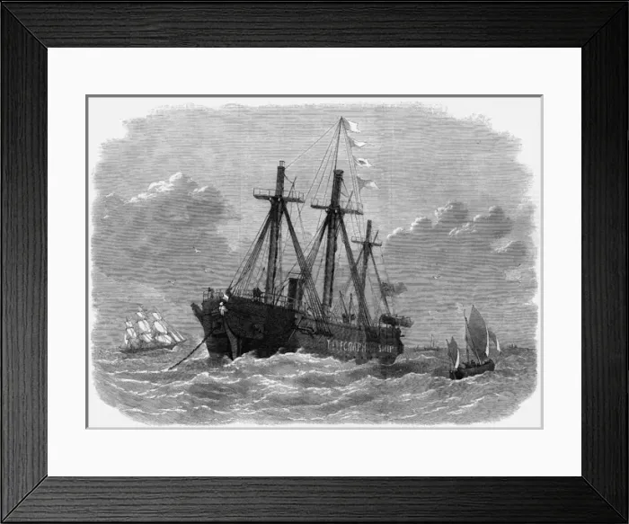Framed Print : The Brisk telegraph ship, 1870 Framed Print : The Brisk telegraph ship, 1870