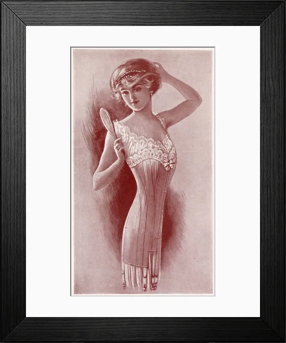 Framed Print : Womens corset 1911 Framed Print : Womens corset 1911