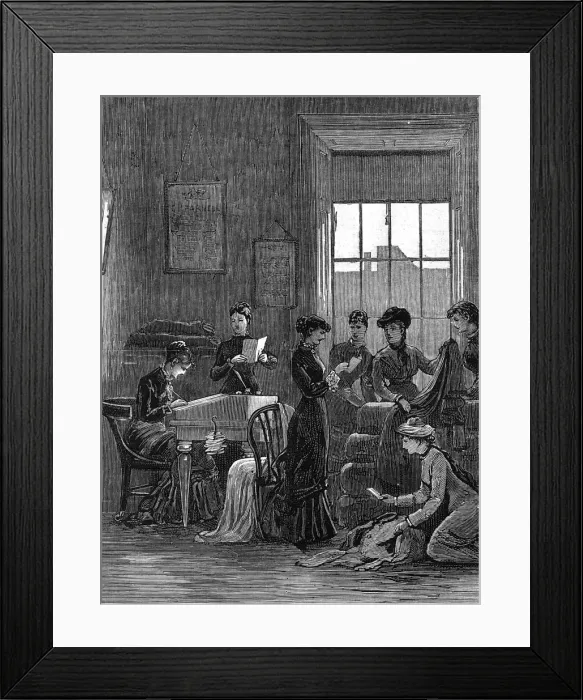 Framed Print : The Lady Land Leaguers at work, 1881 Framed Print : The Lady Land Leaguers at work, 1881