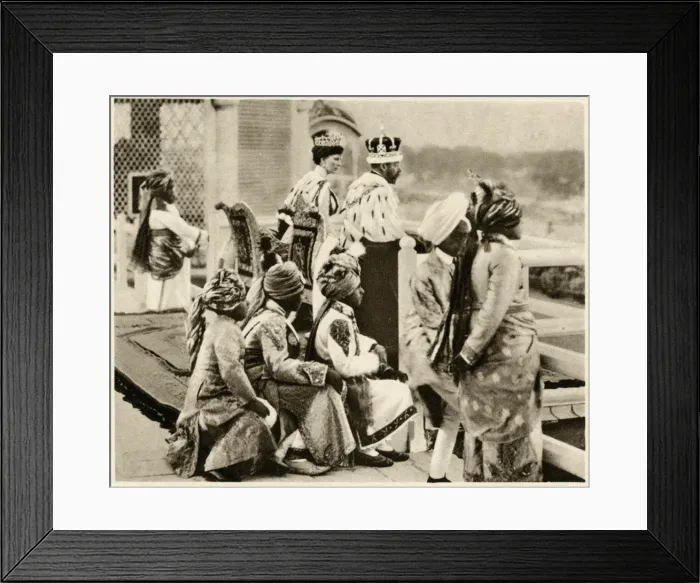 Framed Print : Coronation Durbar, Delhi - King George and Queen Mary