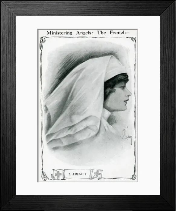 Framed Print : Costumes of the Red Cross: an French nurse, 1915