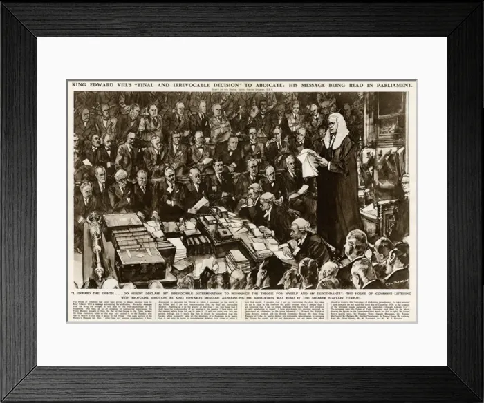 Framed Print : Edward VIII abdication message read in Parliament Framed Print : Edward VIII abdication message read in Parliament