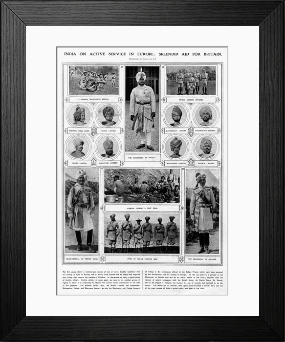 Framed Print : India on active service during World War I Framed Print : India on active service during World War I