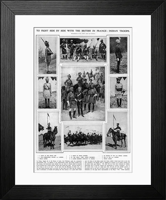 Framed Print : Indian troops during World War I