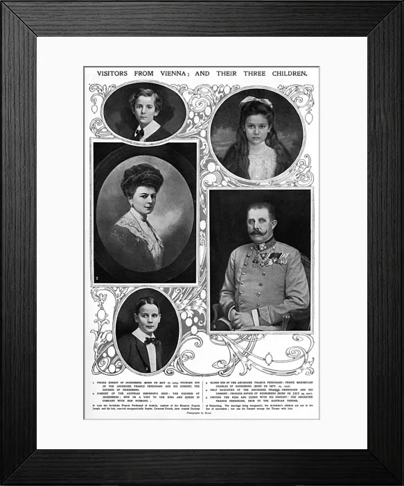 Framed Print : Archduke Franz Ferdinand & family, visit to England, 1913 Framed Print : Archduke Franz Ferdinand & family, visit to England, 1913
