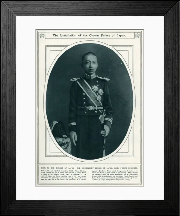 Framed Print : Hirohito. Prince of Japan H.I.H Prince Hirohito 