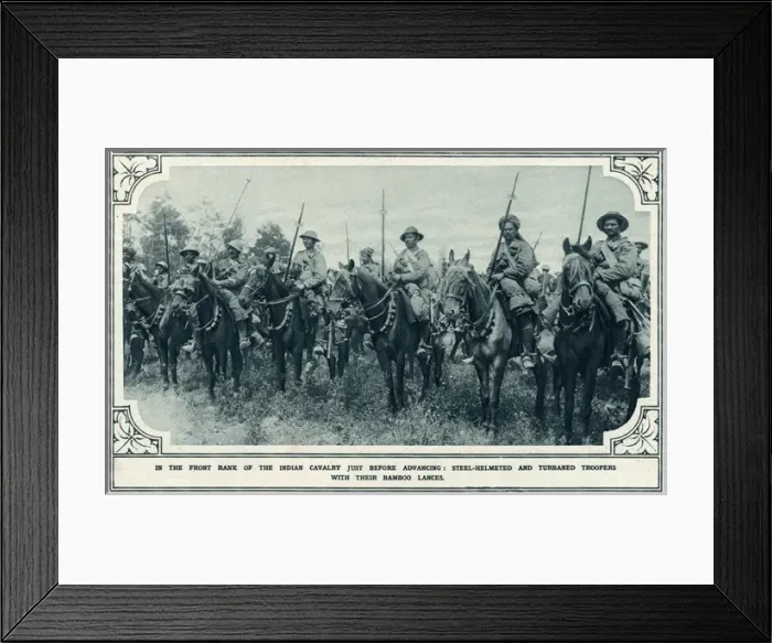 Framed Print : Indian cavalry preparing for an offensive during World War I Framed Print : Indian cavalry preparing for an offensive during World War I