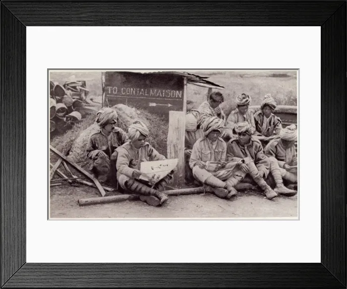 Framed Print : Indian troops stationed at Contalmaison during WWI