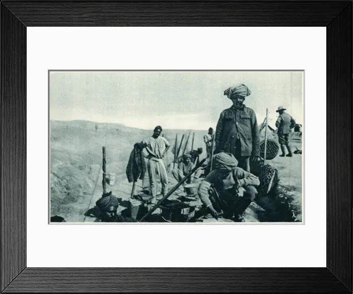 Framed Print : Indian sepoys at a camp during World War I Framed Print : Indian sepoys at a camp during World War I