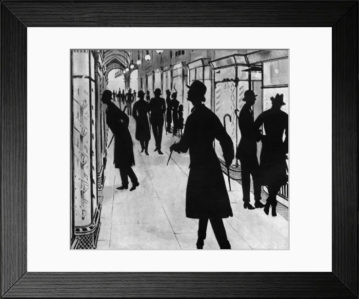 Framed Print : Silhouette artist about town - Burlington Arcade Framed Print : Silhouette artist about town - Burlington Arcade