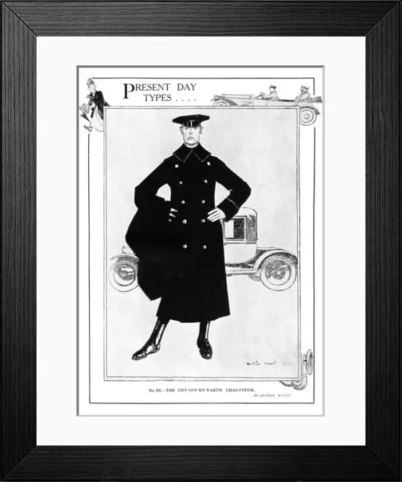 Framed Print : Present Day Types - the Get-Off-My-Earth Chauffeur Framed Print : Present Day Types - the Get-Off-My-Earth Chauffeur