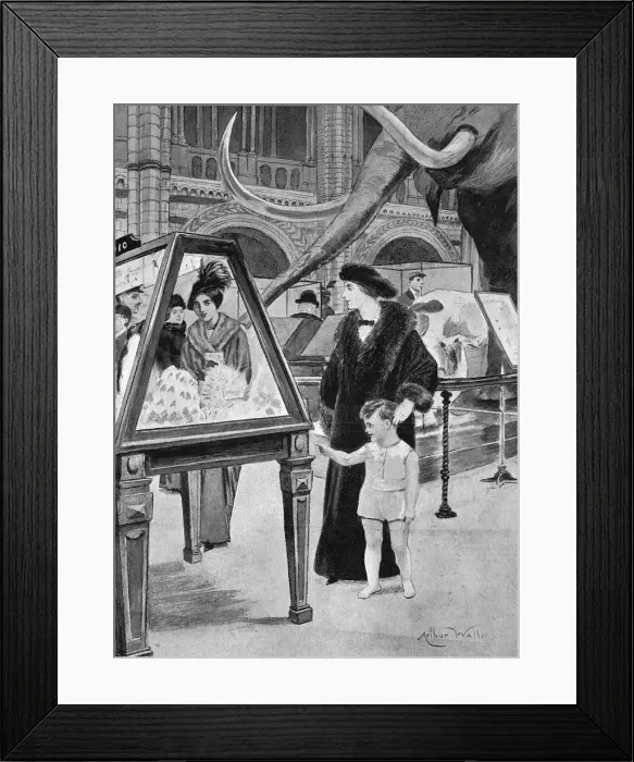 Framed Print : Lady Scott with her son Peter at Natural History Museum