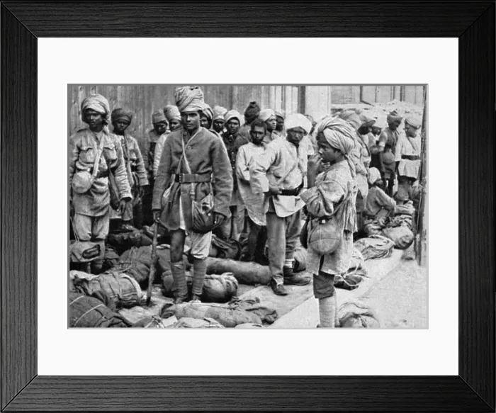 Framed Print : An Indian labour corps during World War I