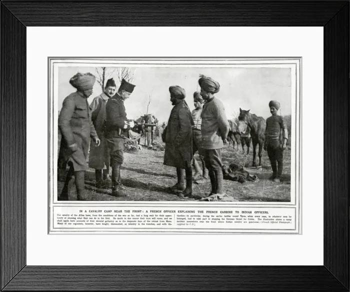 Framed Print : Indian and French soldiers near the front during WWI Framed Print : Indian and French soldiers near the front during WWI
