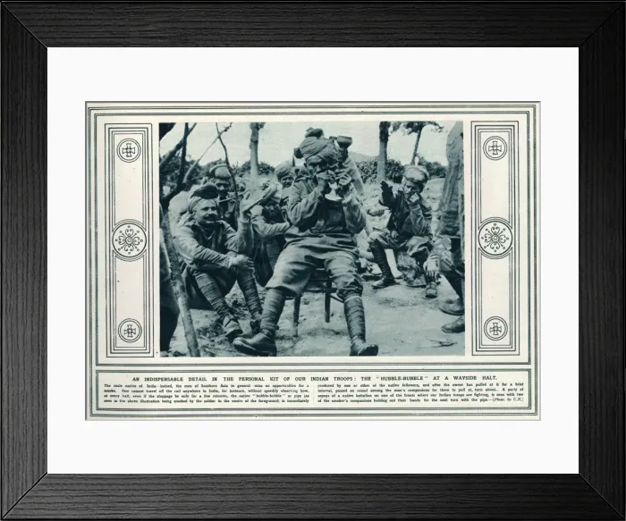 Framed Print : Indian soldier smoking the hubble bubble pipe Framed Print : Indian soldier smoking the hubble bubble pipe