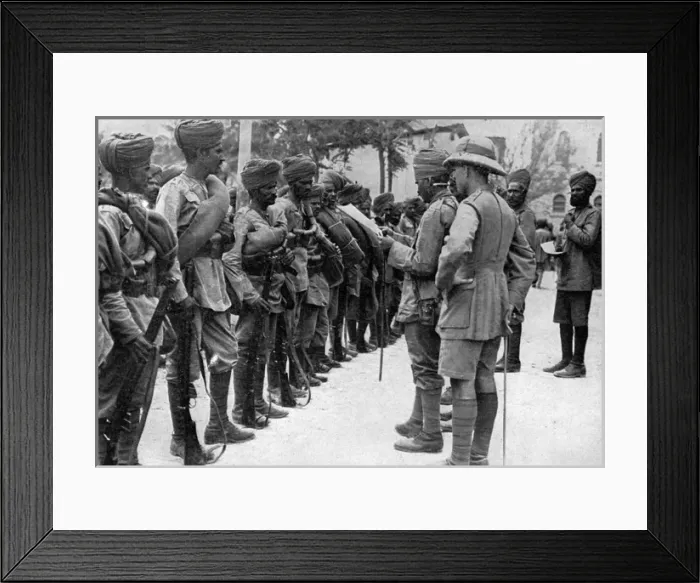 Framed Print : Indian army roll-call before starting for the Front