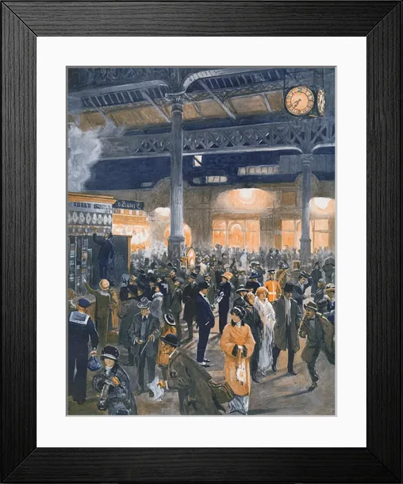 Framed Print : Arrival of the Theatre Train at Victoria Station, 1914