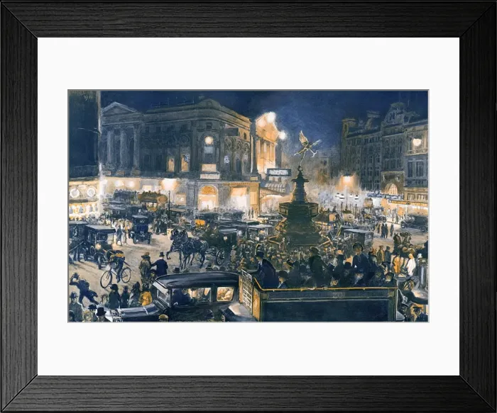Framed Print : Piccadilly Circus just before Theatre-time on a June evening Framed Print : Piccadilly Circus just before Theatre-time on a June evening