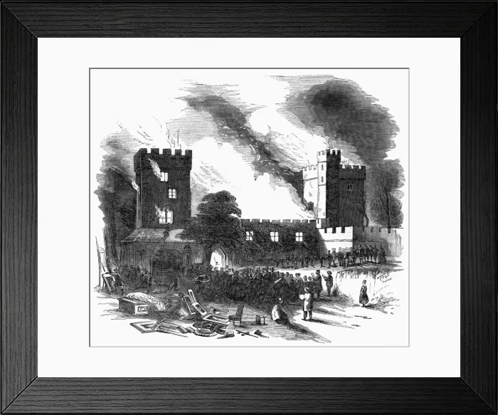 Framed Print : Fire at Naworth Castle Framed Print : Fire at Naworth Castle