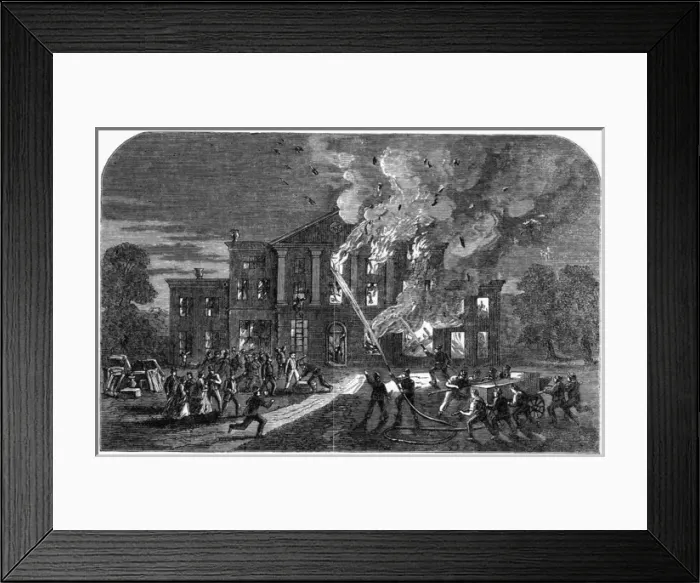 Framed Print : Fire at Pengwern Hall, St. Asaph, Wales Framed Print : Fire at Pengwern Hall, St. Asaph, Wales