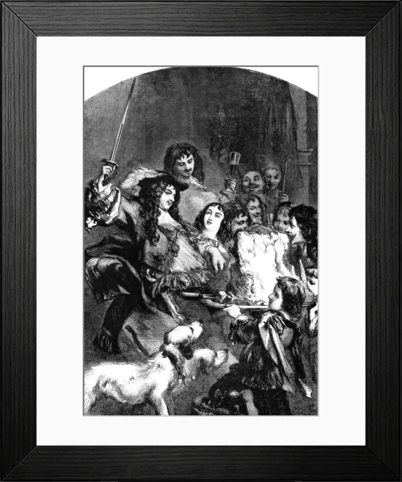 Framed Print : Charles II knights the sirloin Framed Print : Charles II knights the sirloin
