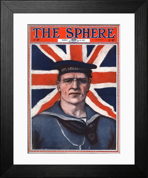 Framed Print : Sphere cover, WW1 patriotic sailor Framed Print : Sphere cover, WW1 patriotic sailor