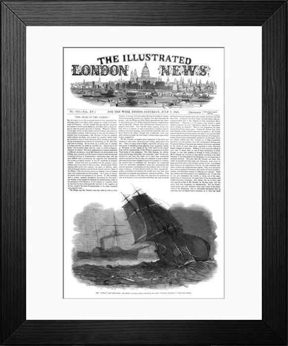 Framed Print : The sinking of the Brig Charles Bartlett, 1849 Framed Print : The sinking of the Brig Charles Bartlett, 1849