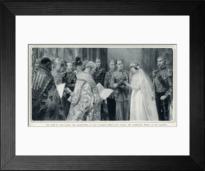 Framed Print : Wedding of Prince Albert and Lady Elizabeth Bowes-Lyon Framed Print : Wedding of Prince Albert and Lady Elizabeth Bowes-Lyon