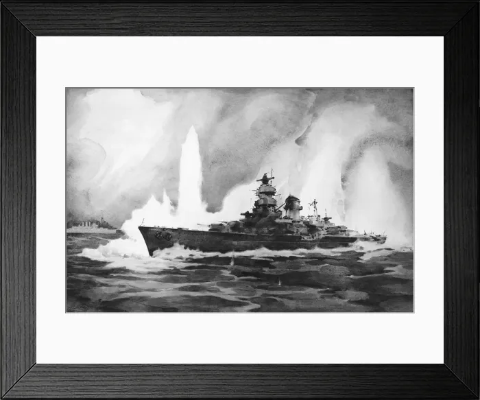 Framed Print : Bismarck, German battleship, WW2