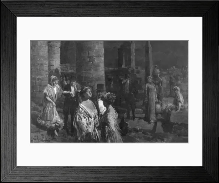 Framed Print : Upper class ladies and gentlemen in evening dress Framed Print : Upper class ladies and gentlemen in evening dress