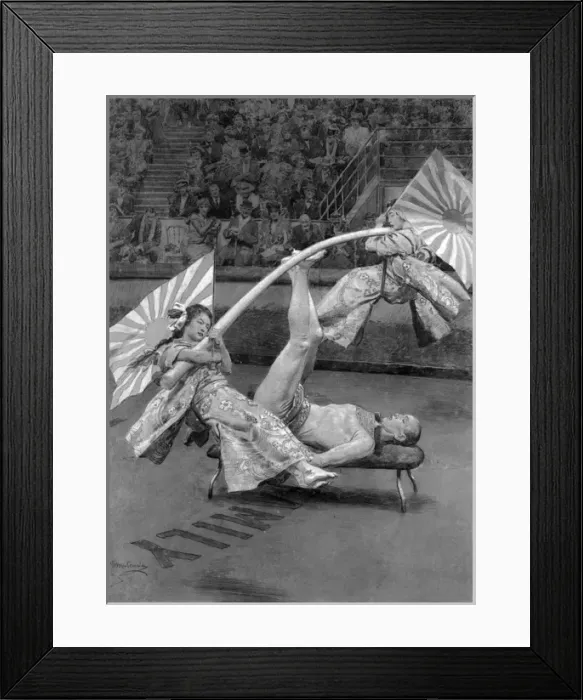 Framed Print : Japanese acrobats at the circus, Olympia, London Framed Print : Japanese acrobats at the circus, Olympia, London