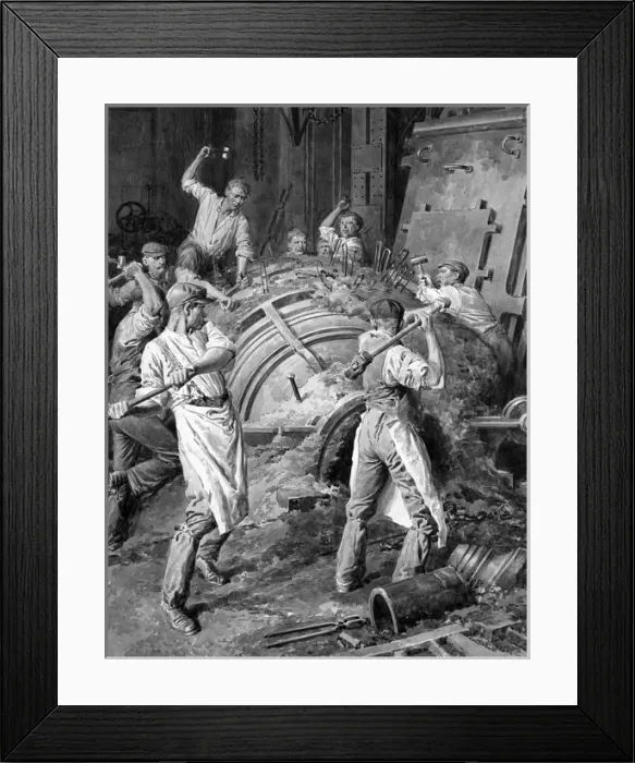 Framed Print : Workers with hammers Framed Print : Workers with hammers