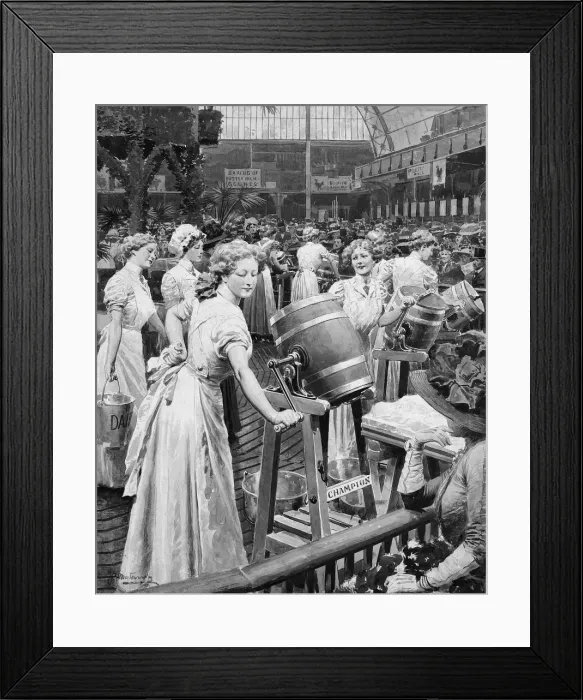 Framed Print : Women churning buttermilk Framed Print : Women churning buttermilk