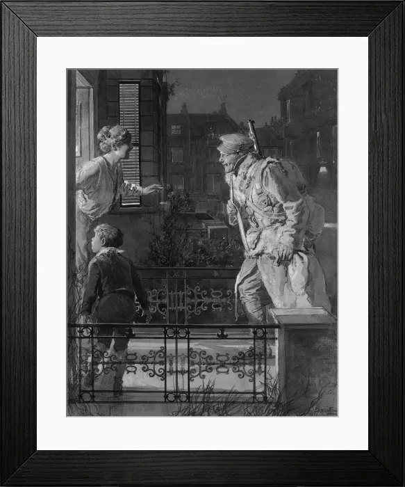 Framed Print : Soldier returning home from the trenches, WW1 Framed Print : Soldier returning home from the trenches, WW1