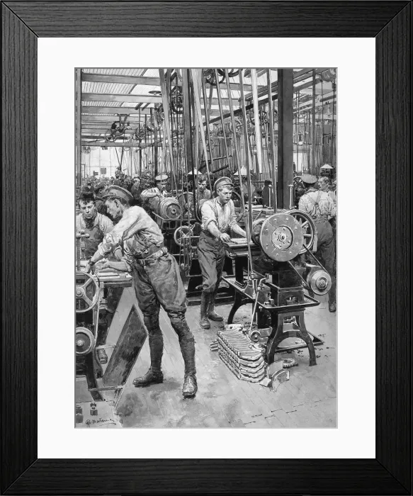 Framed Print : Soldiers as munitions workers
