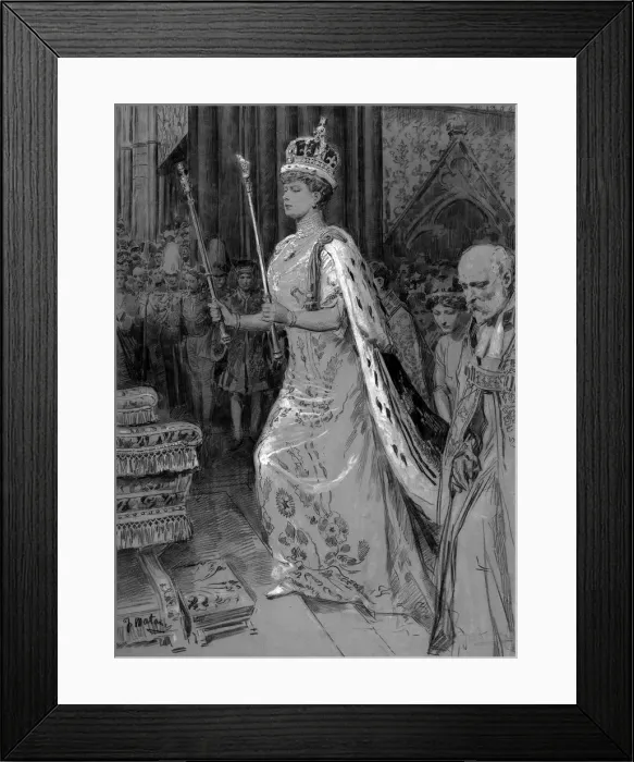 Framed Print : Queen Marys procession to the throne Framed Print : Queen Marys procession to the throne