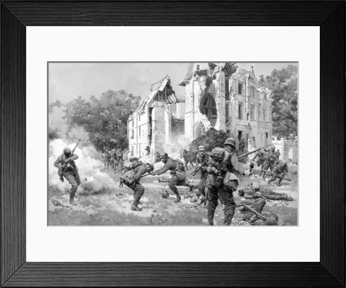 Framed Print : Soldiers in action on Western Front, WW1 Framed Print : Soldiers in action on Western Front, WW1