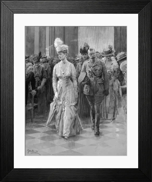 Framed Print : King George V and Queen Mary walking down aisle Framed Print : King George V and Queen Mary walking down aisle